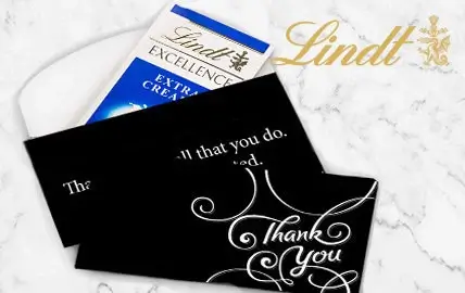 Lindt Chocolate bar in a gift box