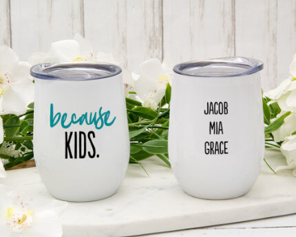 personalized family wine tumblers