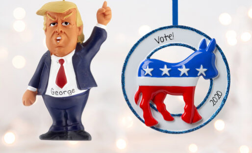 Personalized Patriotic & Political Christmas Ornaments