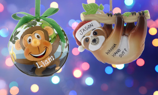 Personalized Zoo Animals Ornaments