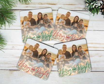 personalized holiday coasters