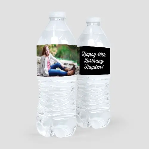 Sweet 16 Water Bottle Labels